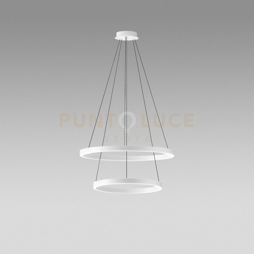 CRISEIDE S/2P - LAMPADARIO A SOSPENSIONE 2 LUCI BIANCO A LED 3000K 3200LM 60W(25W+35W) DIMMERABILE