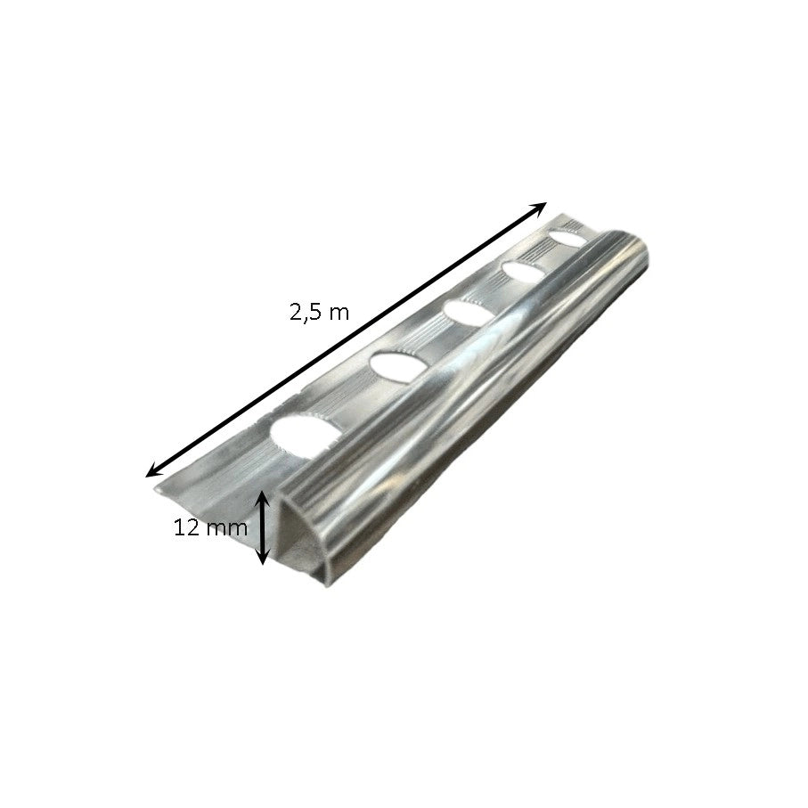 Profilo nor tondo in alluminio leggero 2,5 metri : Modello - 10MM SATINATO