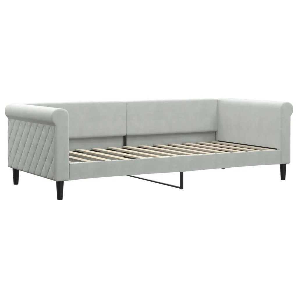 Divano letto | Sof¨¤ letto | Letto singolo con Materasso Grigio Chiaro 90x200 cm in Velluto