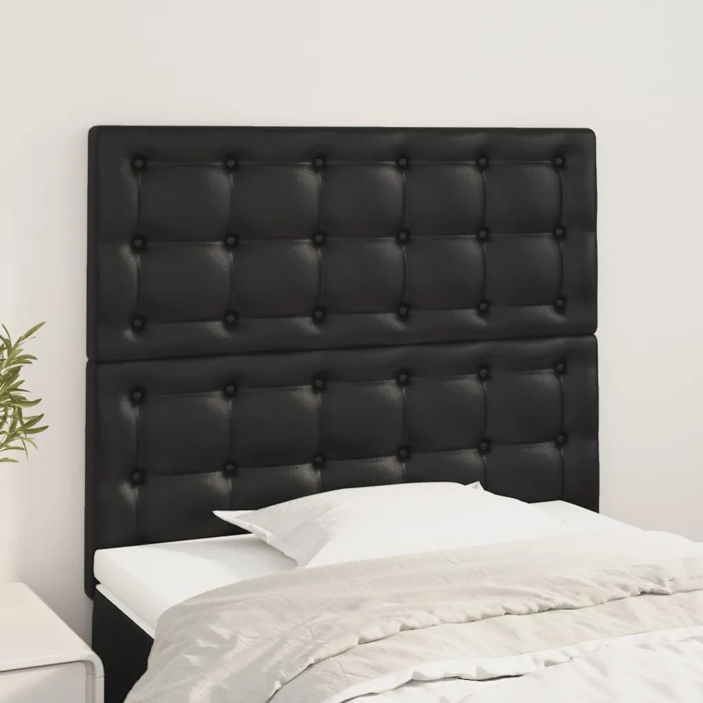 Testiera-Testata-Testiera Decorativa Nera 90x5x118/128 cm in Similpelle 777458