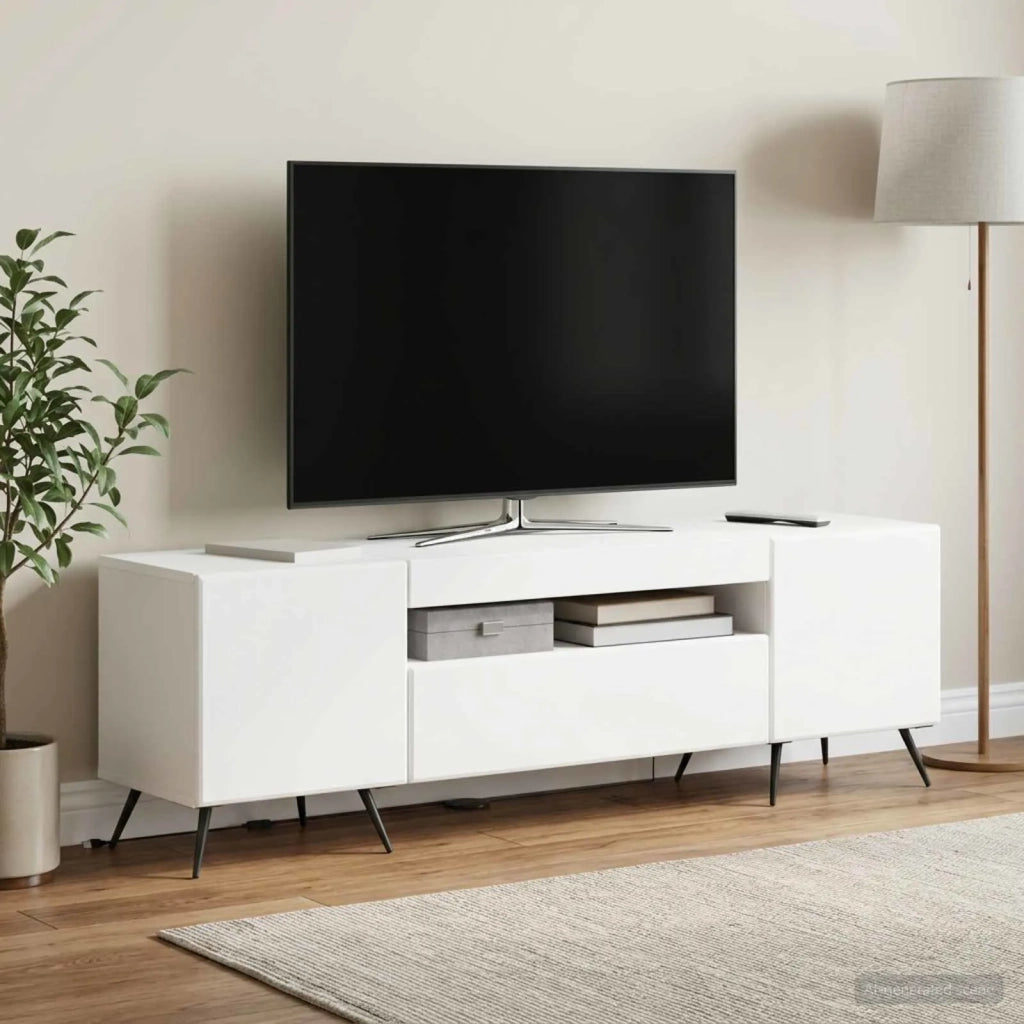 Mobile TV LED Bianco Legno ingegnerizzato 897565
