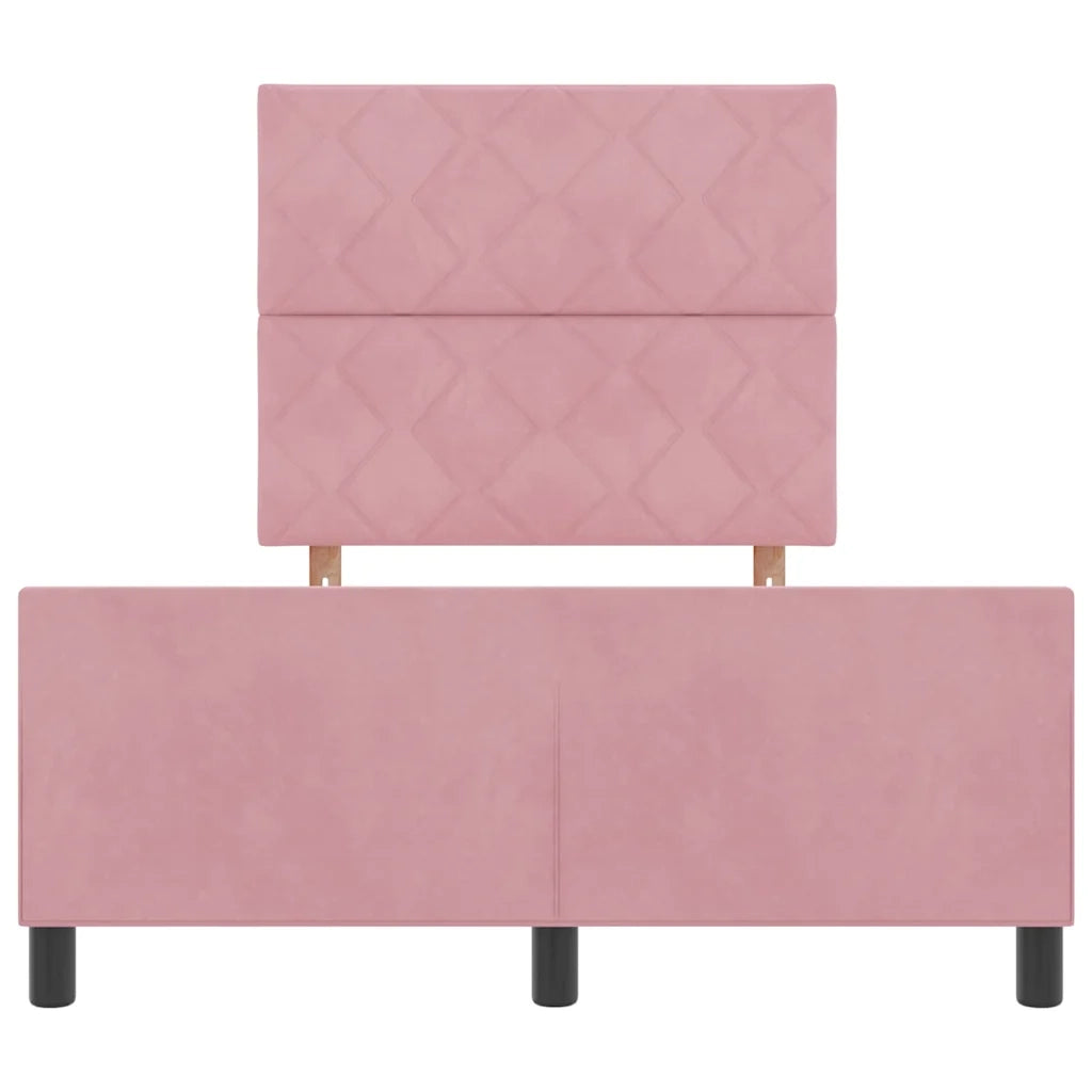 Letto a molle con testiera Rosa 120 x 190 cm Velluto