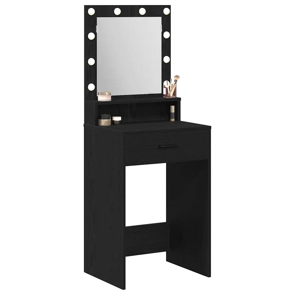 Tavolo da Trucco Rovere Nero 50 x 41 x 135 cm Legno multistrato 865092