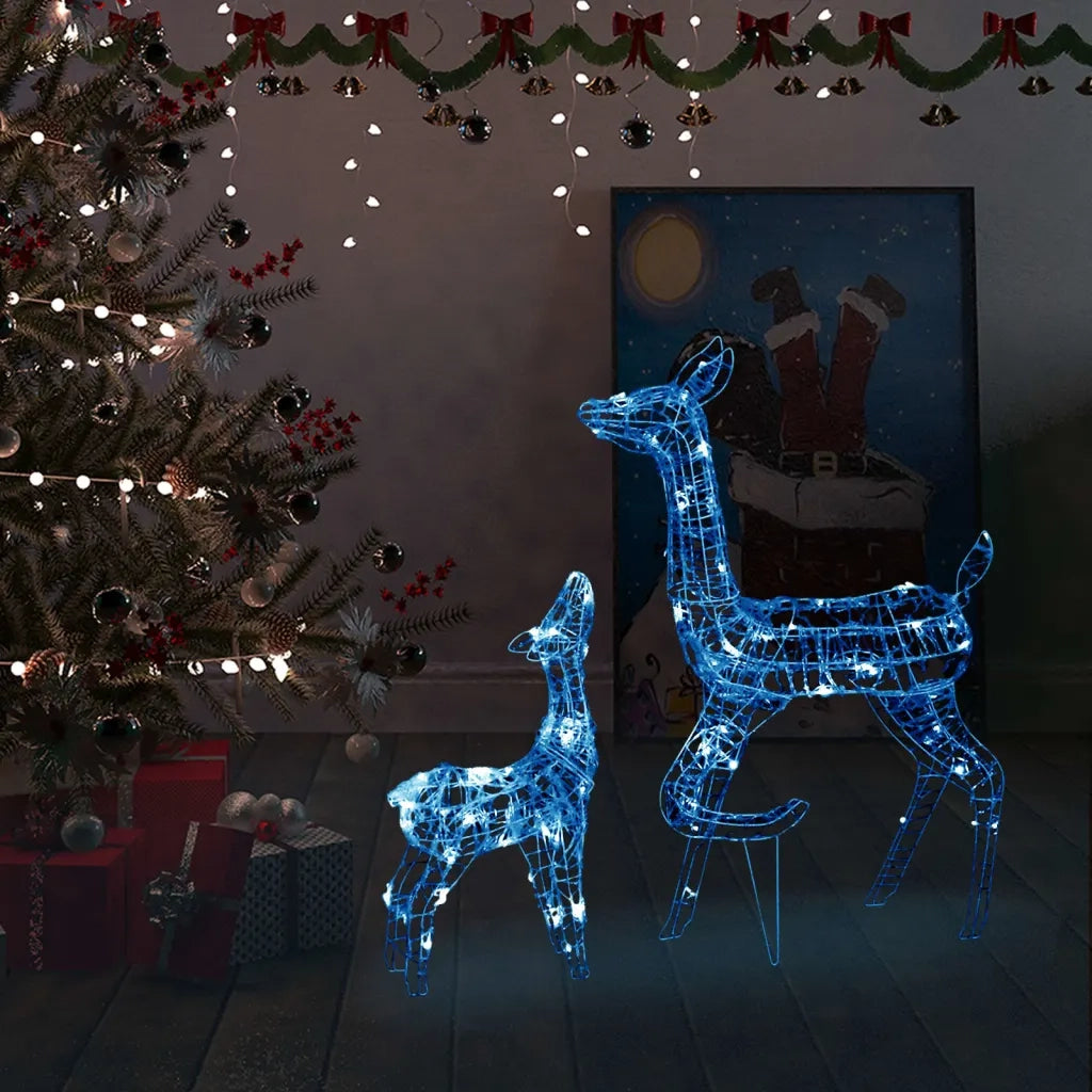 Famiglia di Renne di Natale 160 LED Blu in Acrilico CFW5522043