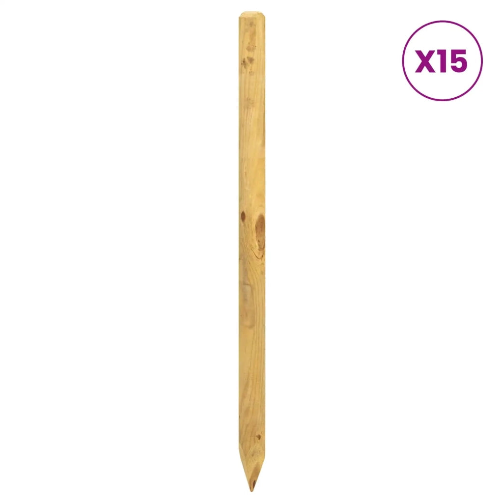 Pali per Recinzione 15 pz Verde 100 cm Legno Massello di Pino 42041760