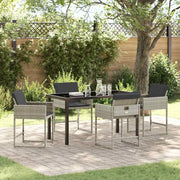 Set da Pranzo per Giardino 5 pcs Grigio chiaro polyrattan 3380734