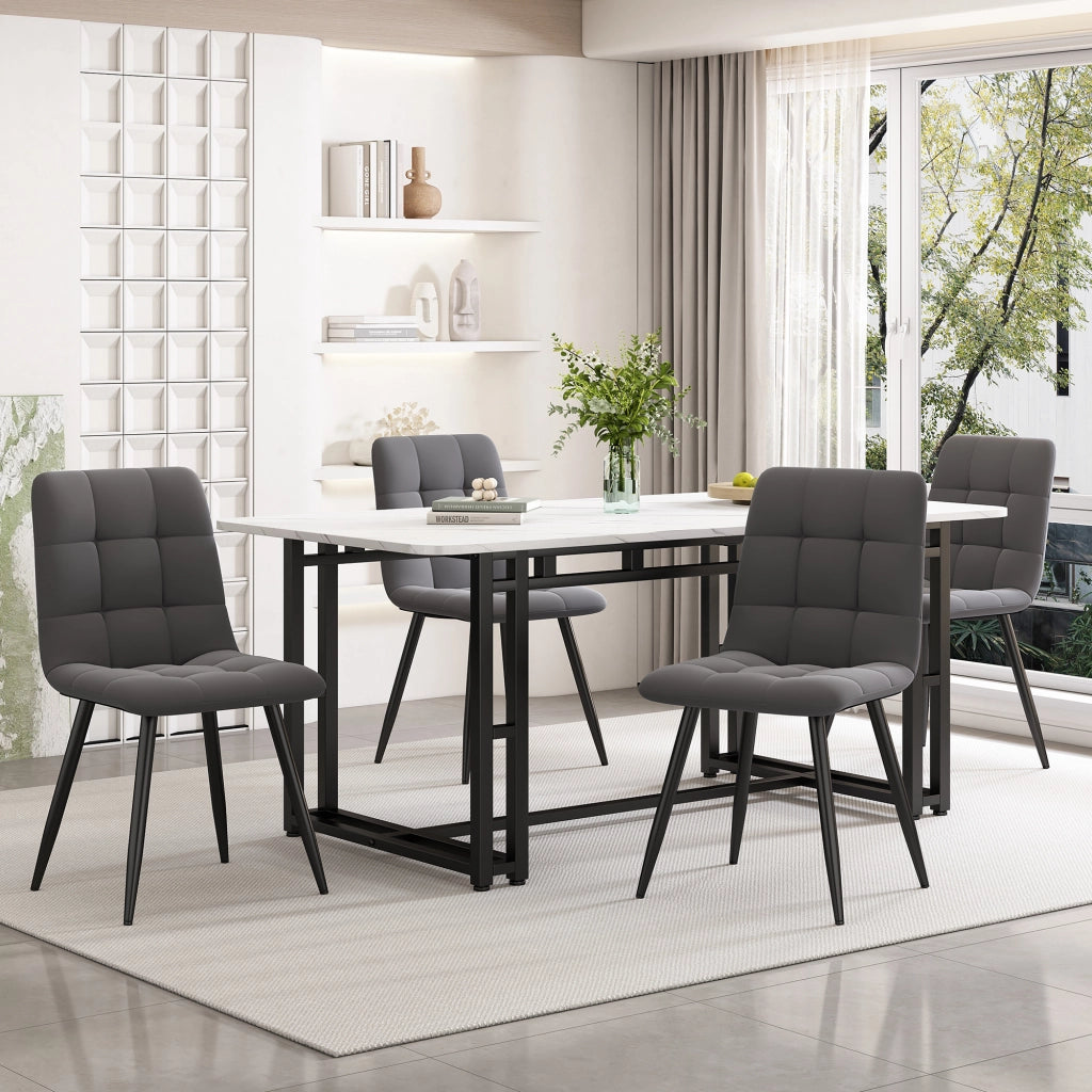Tavolo da pranzo di lusso leggero 140x80 cm (1 pezzo), struttura in metallo, tavolo da pranzo rettangolare, tavolo da cucina moderno con gambe in meta