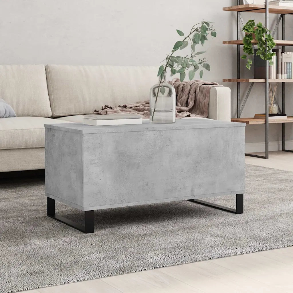 Tavolino Salotto-Tavolino da soggiorno-Tavolo Grigio Cemento 90x44,5x45 cm Legno Multistrato 608832