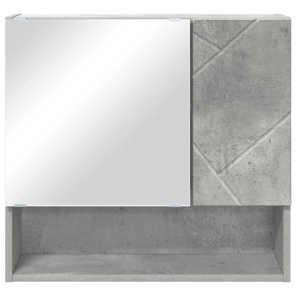 Mobiletto per specchio con porta Grigio cemento 59 x 17 x 55 cm 883367