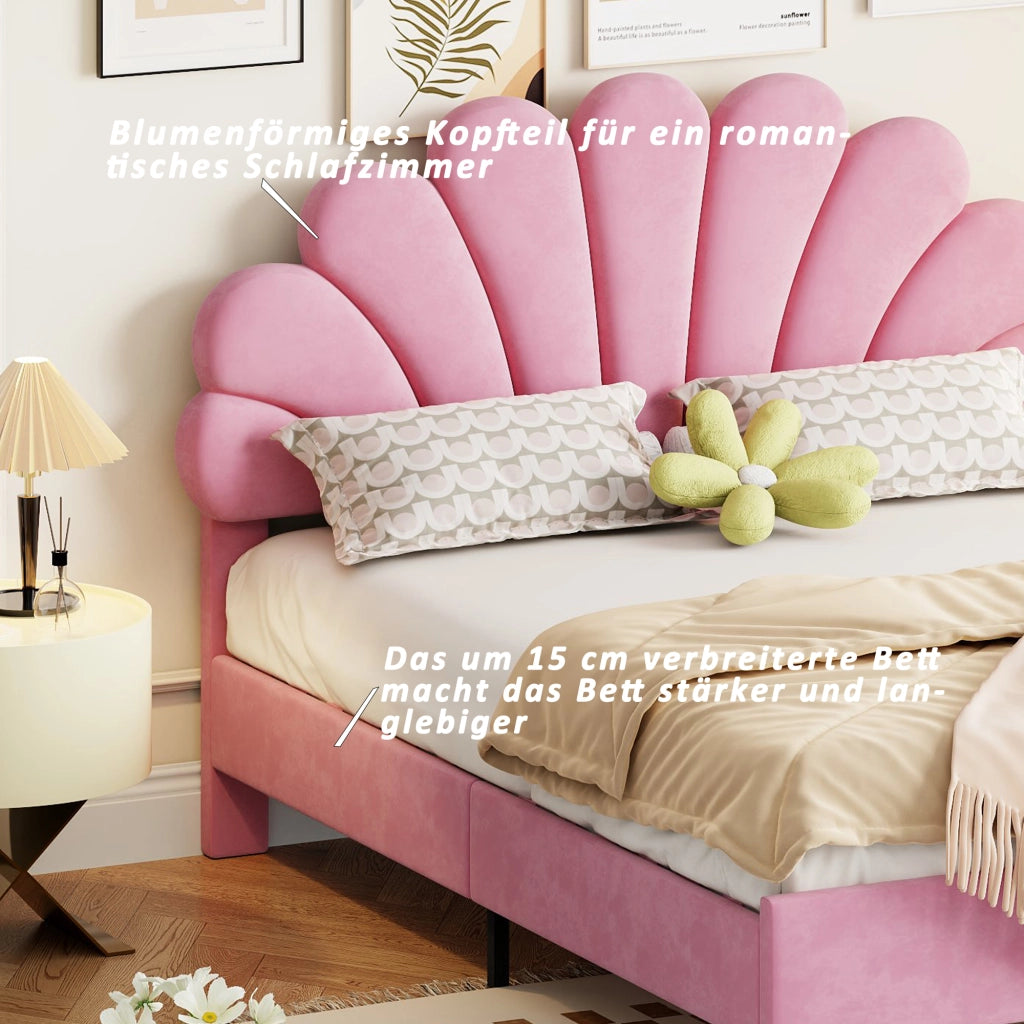 letto imbottito velluto rosa 140 x 200 cm