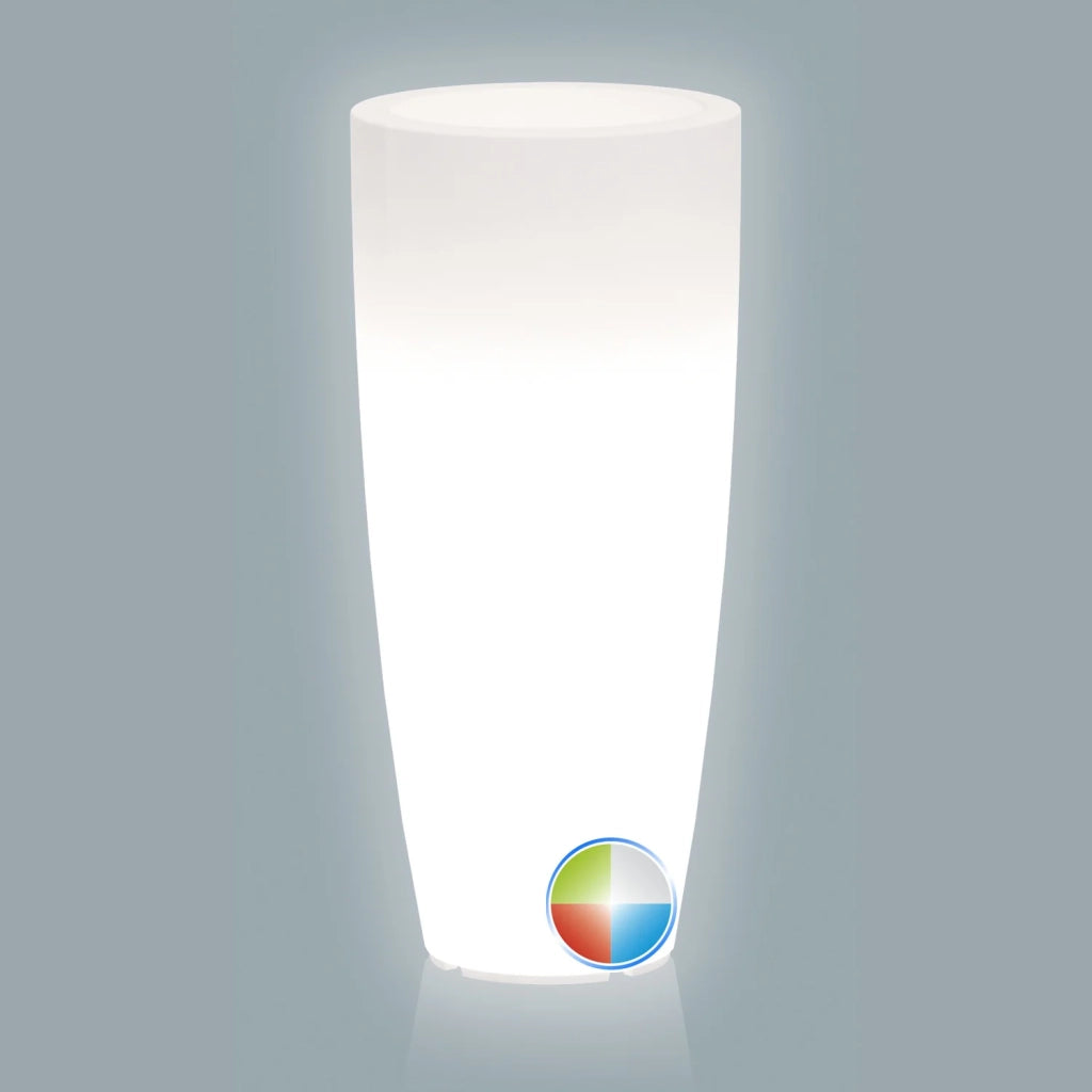 Vaso Agave Tondo Con Led Multicolor Batteria H 90 Ø 40Cm