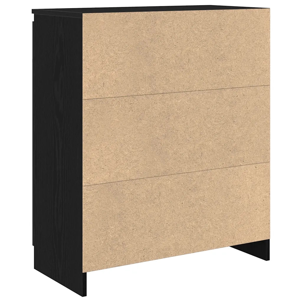 Credenza | Madia | Buffet da pranzo | Armadio da pranzo con Cassetto Rovere Nero 71x35x84 cm Legno Multistrato