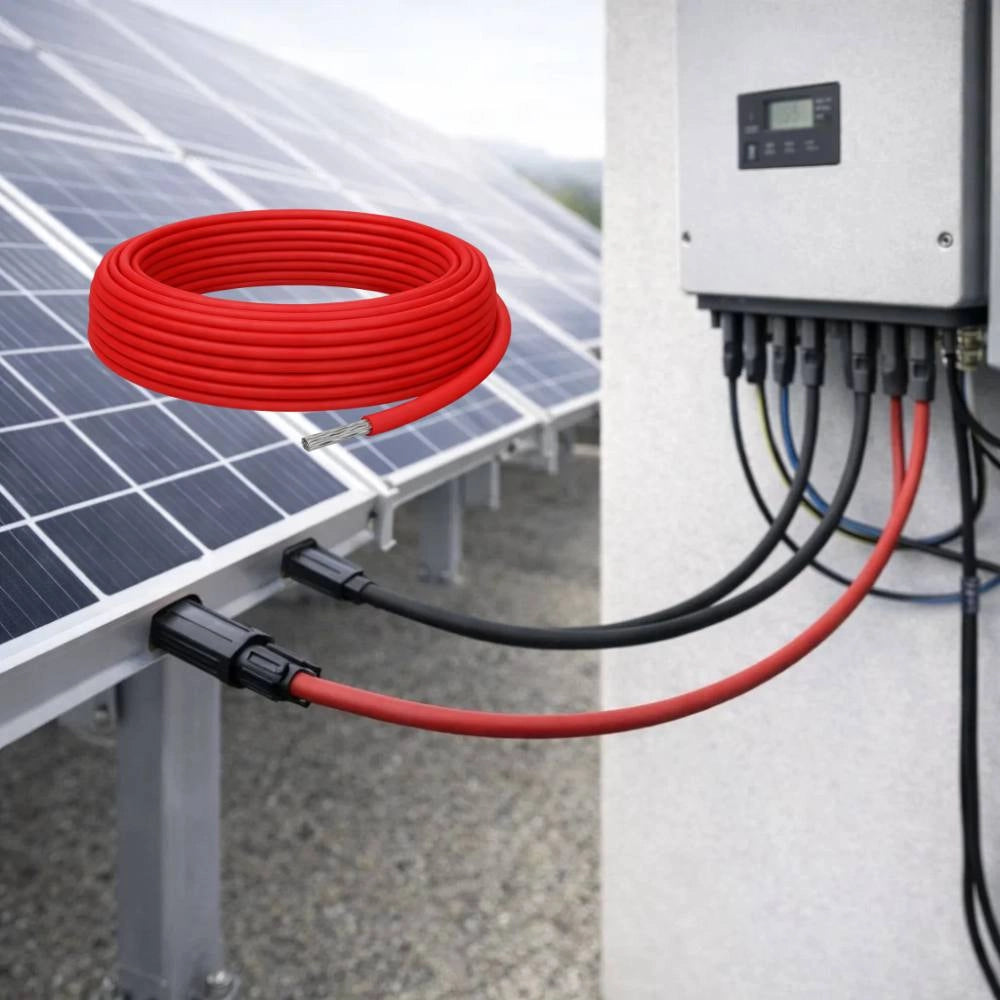 Cavo solare unipolare rosso flessibile 6 mm² per impianti fotovoltaici *** lunghezza metri 25, confezione 1