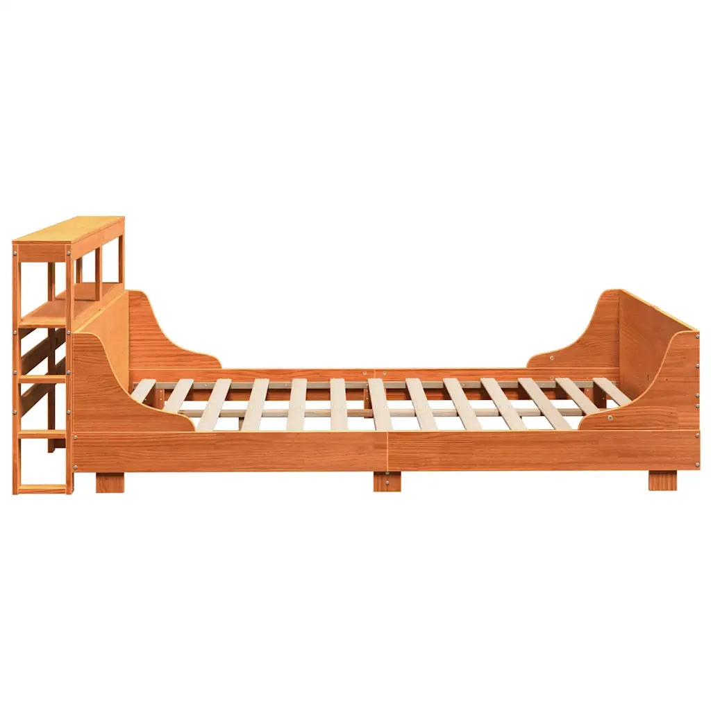 Letto senza Materasso Marrone Cera 120x190 cm in Legno di Pino