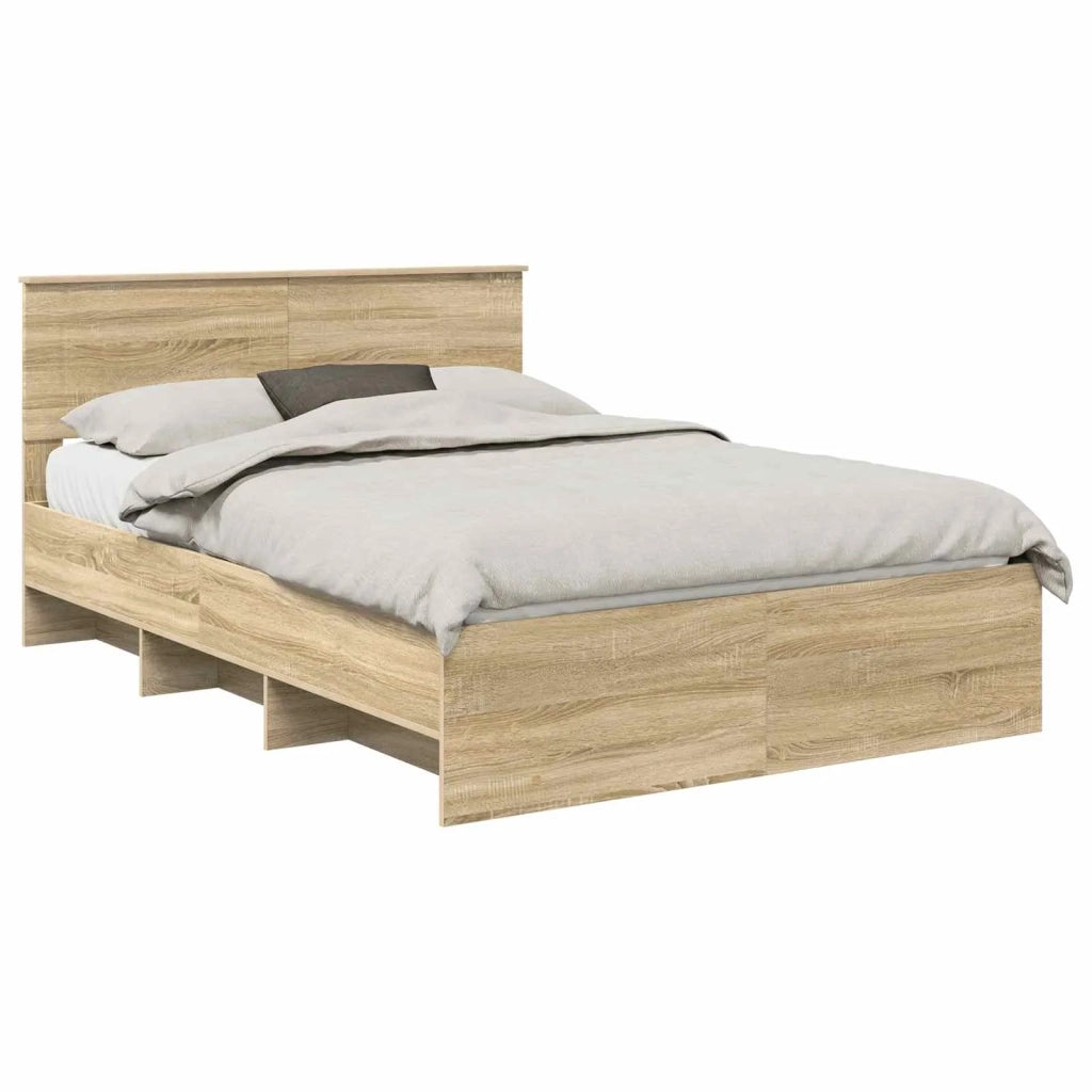 Struttura del letto con testiera-Giroletto con Testiera Rovere Sonoma 140 x 200 cm 669079