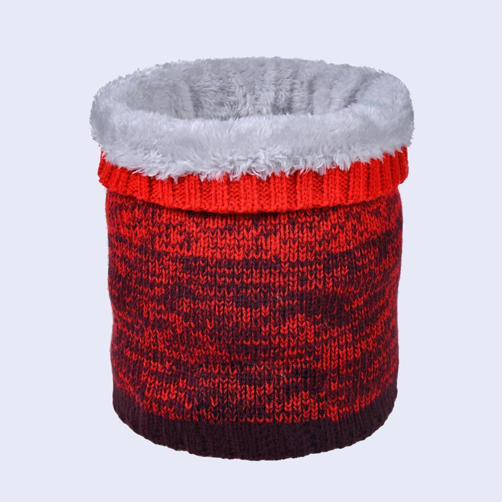 Scaldacollo unisex autunno/inverno tinta unita foderato in pile, stile coppia, doppio strato, spesso, lavorato a maglia.