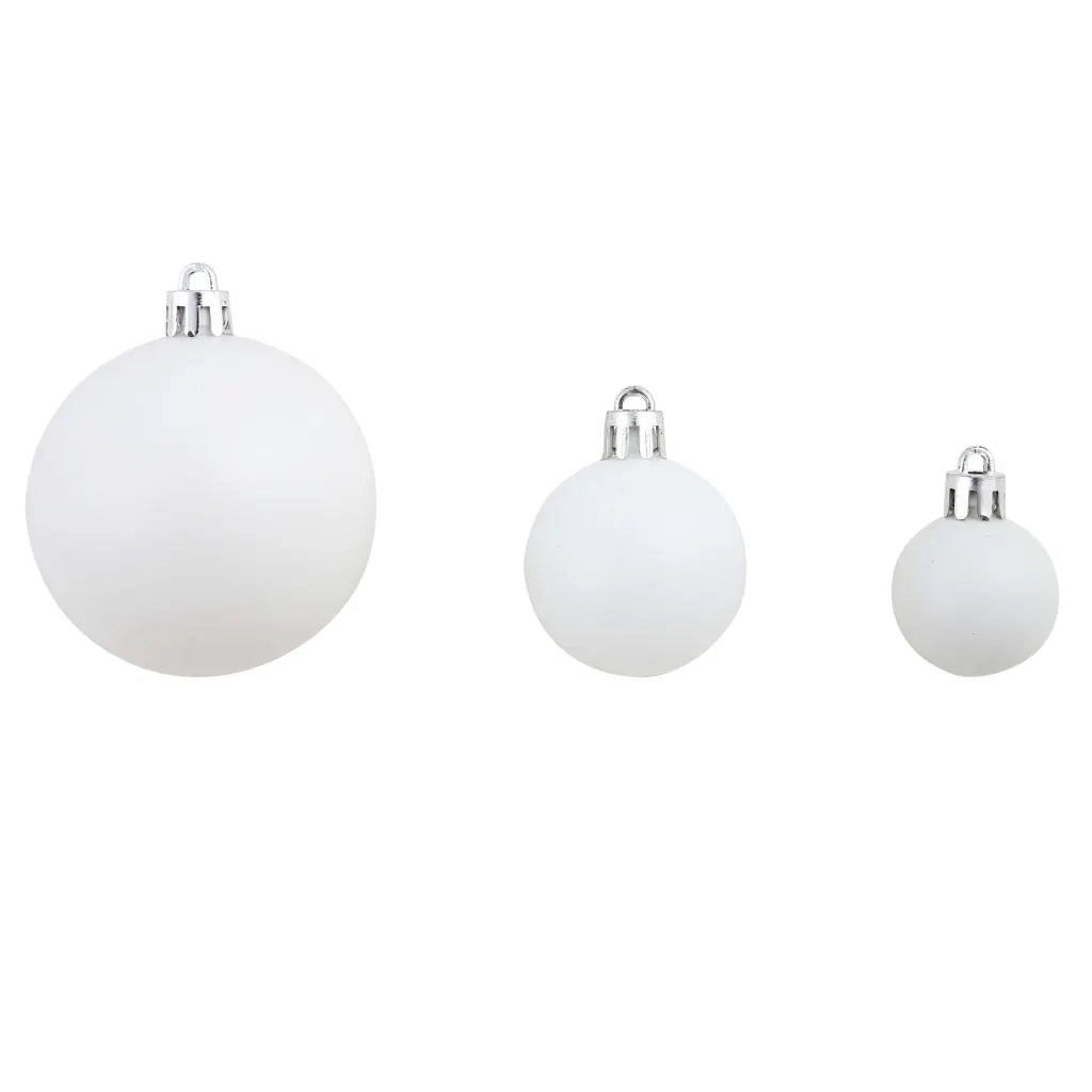 Set Palline di Natale 100 pz-Decorazioni natalizie 3/4/6 cm Bianco/Grigio