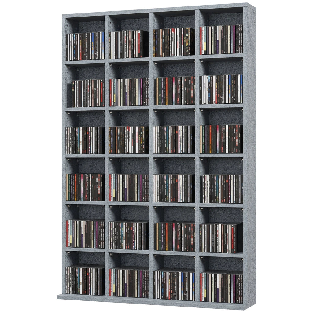 Libreria per CD e DVD in legno ¨C zephmum ¨C 89x130.5 cm grigio