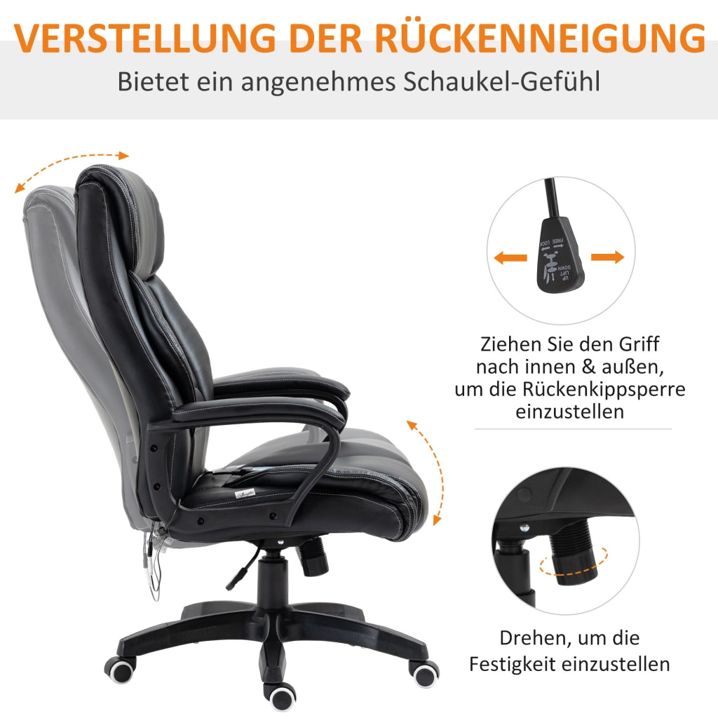 Sedia da ufficio ergonomica con massaggio ¨C zephmum ¨C nera