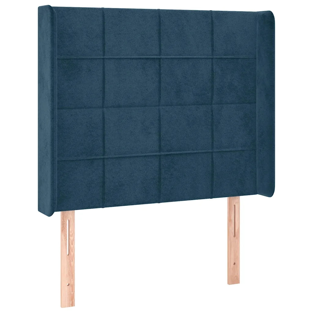 Testiera ad Orecchio Blu Scuro 83x16x118/128 cm in Velluto 3119614