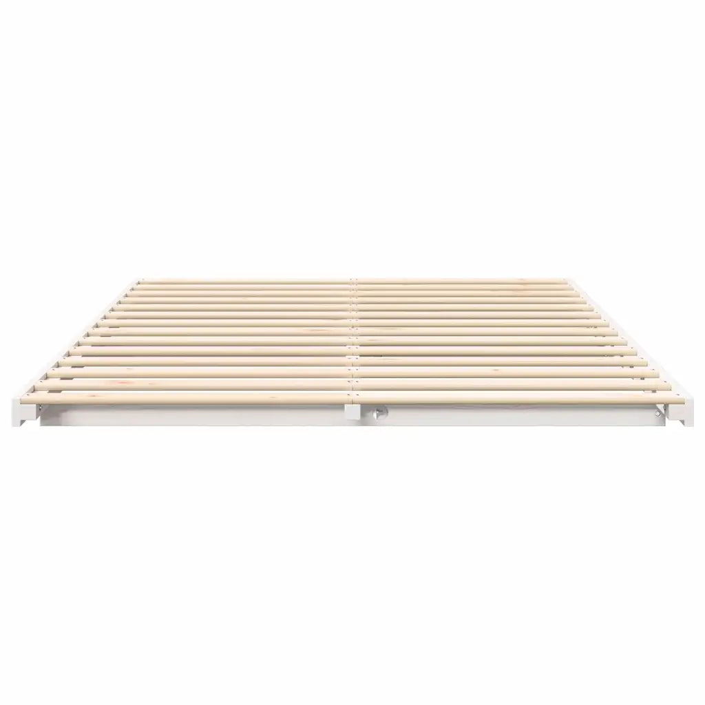 Struttura del letto-Giroletto-Rete del Letto Bianco 150 x 200 cm Pino massello 215723