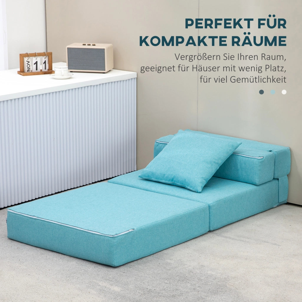 Poltrona letto ¨C Minimal ¨C 70x70x61 cm, blu chiaro
