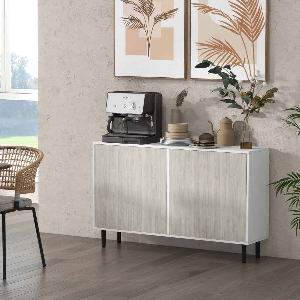 Buffet ¨C zephmum ¨C bianco e grigio 121x37x75 cm
