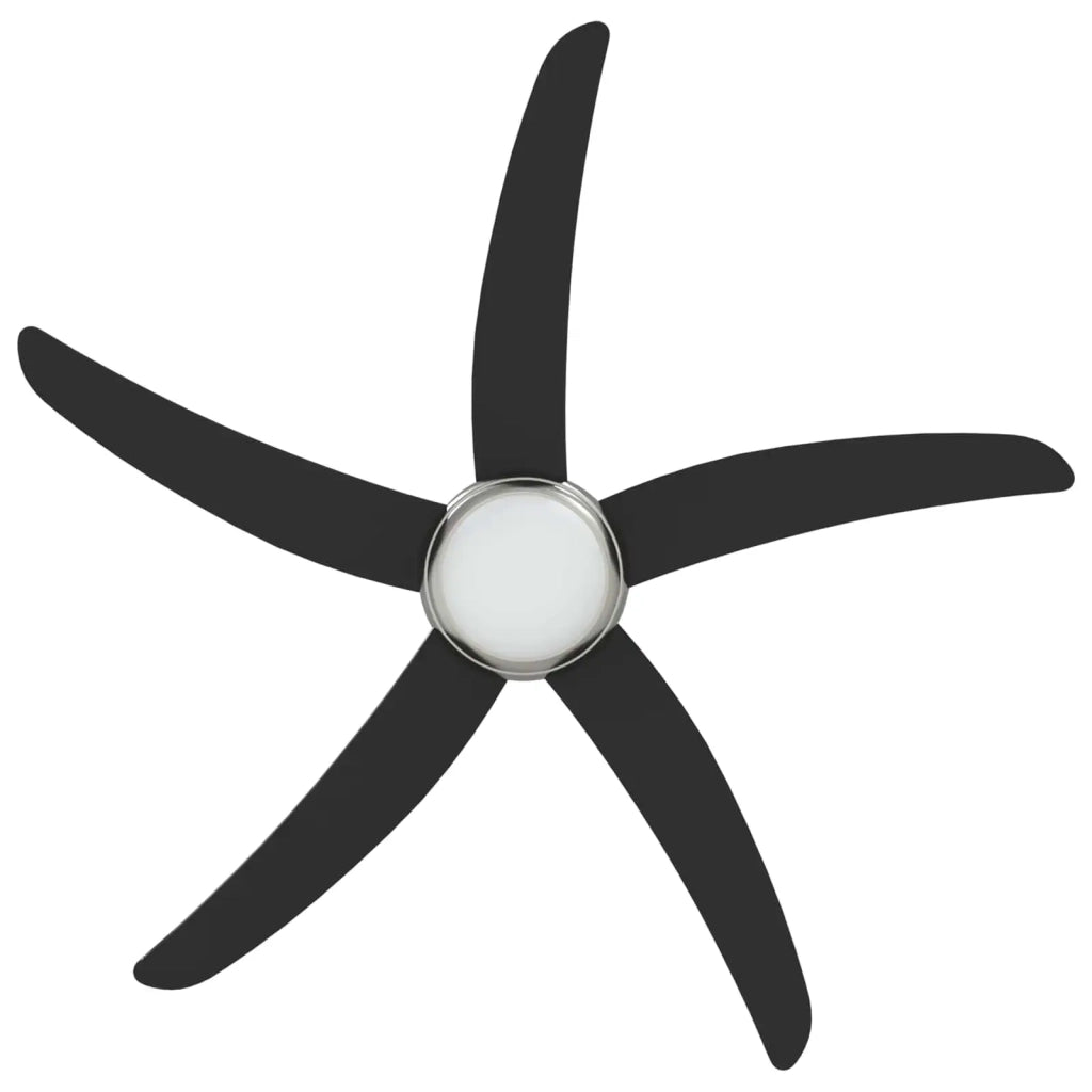 Ventilatore da soffitto con luce e telecomando Ø 130 cm Nero 42035658