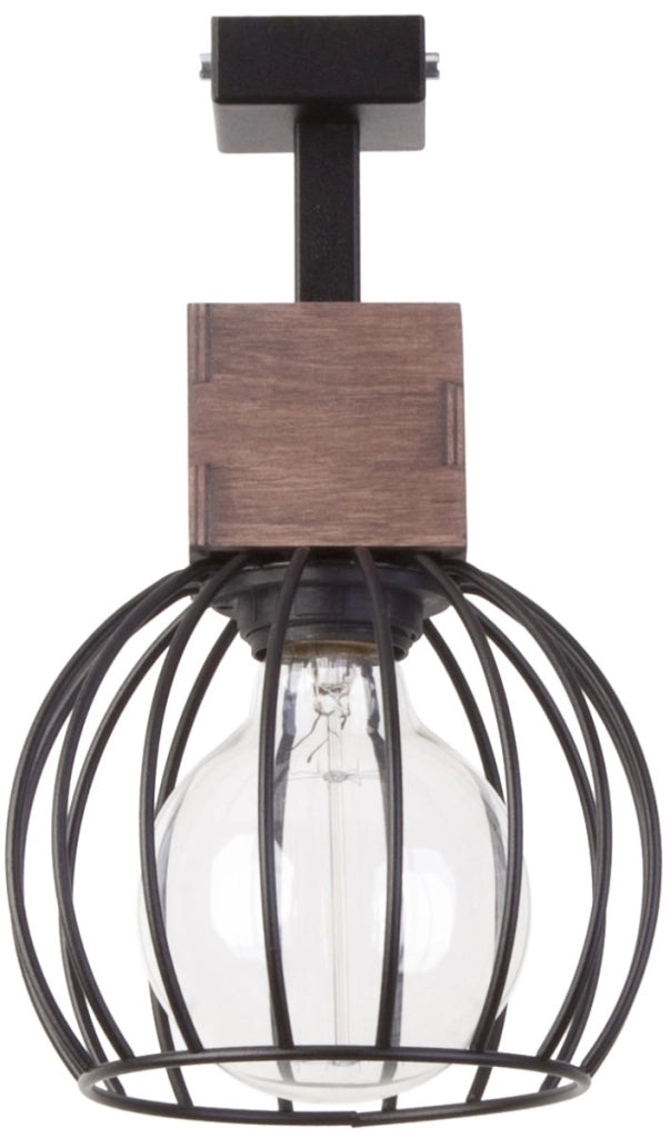 Plafoniera loft Sigma Milan nera cesto metallo E27 15W