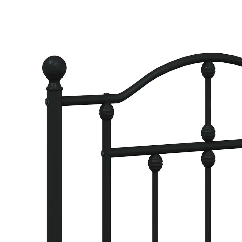Letto matrimoniale | Letto per adulti | Giroletto con Testiera e Pediera Metallo Nero 120x200 cm