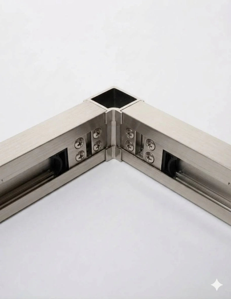 Box doccia ingresso angolare 2+2 THALASSA (BASIC) 100x80 cm Nichel vetro trasparente