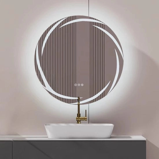 Specchio Bagno a LED - Regolabile e Anti-Condensazione - Comando Touch - Impermeabile IP65 - 60cm