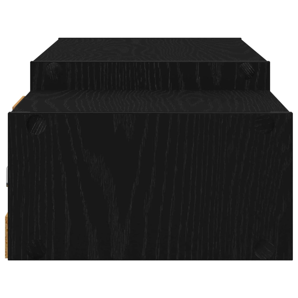 Mobile TV da Parete A parete-Credenza per TV sospesa Rovere Nero 140 x 28 x 21 cm