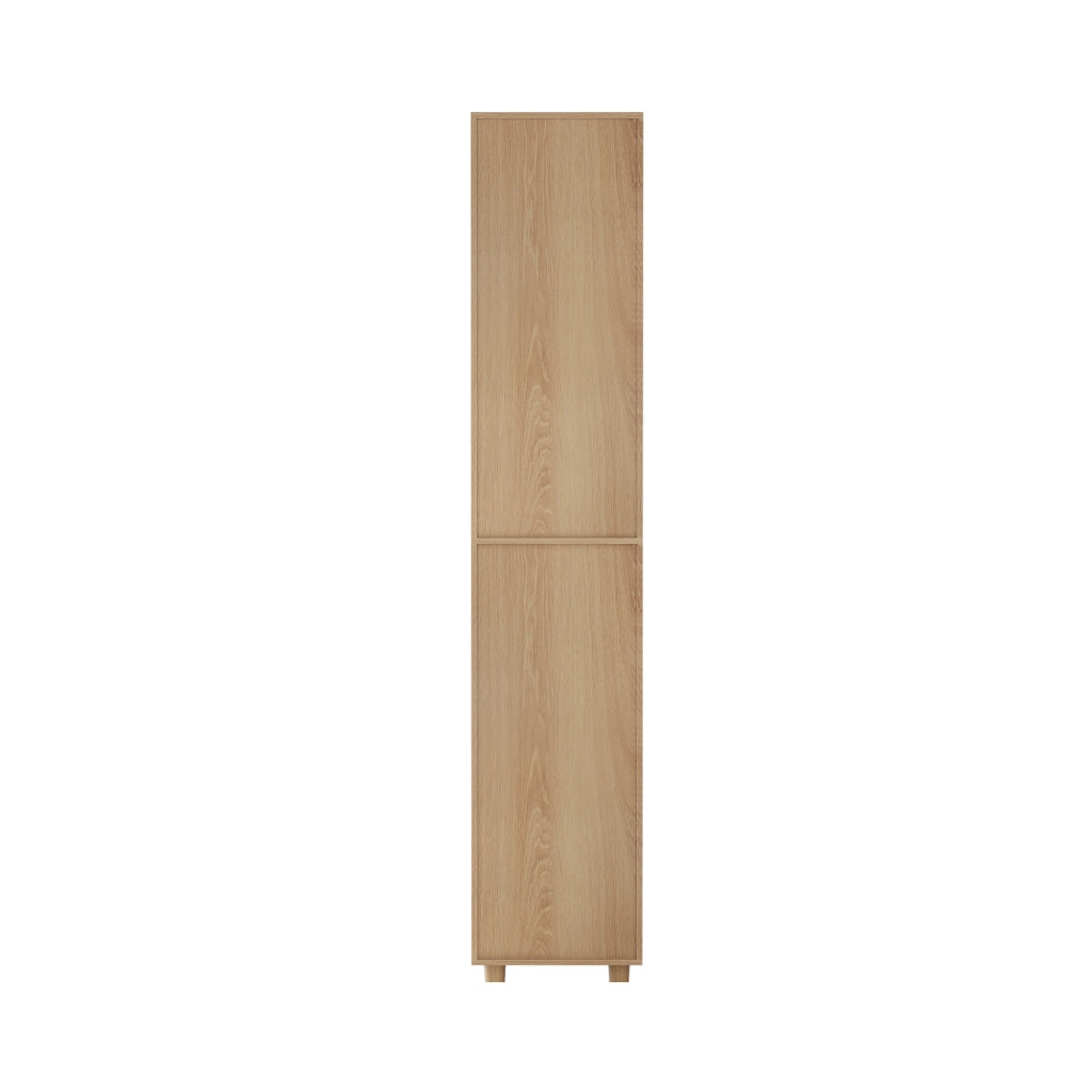 Mobile da bagno alto con 2 ante e ripiani aperti - per bagno - in MDF - 32x30x169 cm - rovere