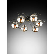 PLAFONIERA KARIN 6 LUCI E27 D.65XH22 NERA / ORO