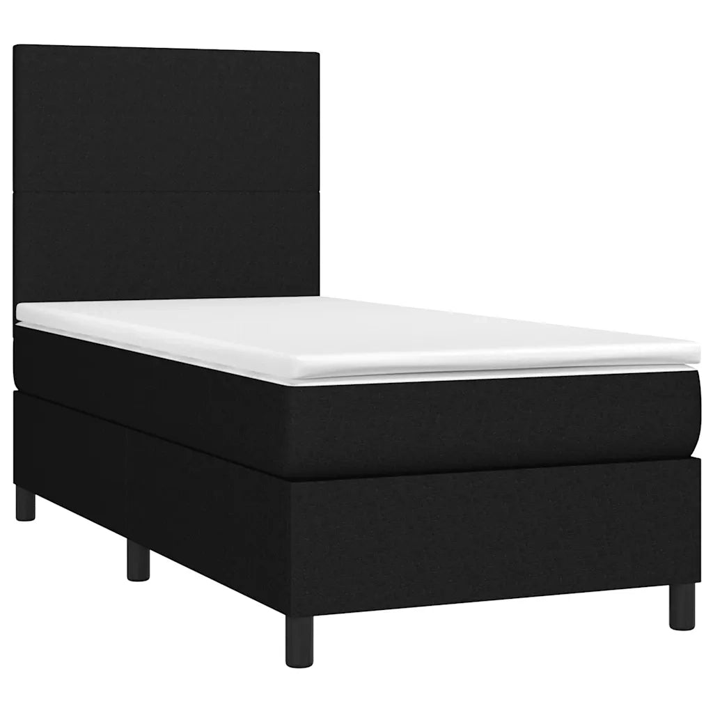 Letto a Molle con Materasso e LED-Struttura Letto con Materasso Nero 80x200 cm in Tessuto 354130