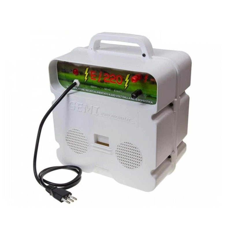 Kit completo per recinto elettrico con 1 x Elettrificatore 220V + 1 x Filo 500 MT 4 Mm² + 100pz isolatori per pali legno
