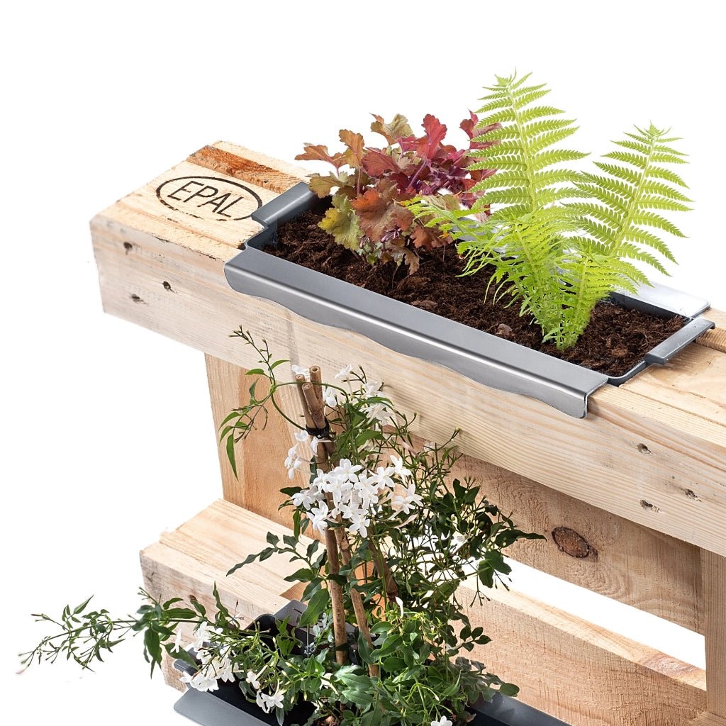Vaso da fiori KADAX, vasi da fiori per Europallets, scatola da 40 cm, 6 pezzi