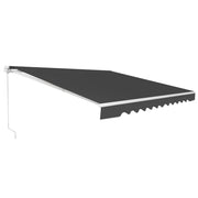 Tenda da sole retrattile, Tenda in alluminio con manovella e poliestere impermeabile, Grigio-Tende parasole