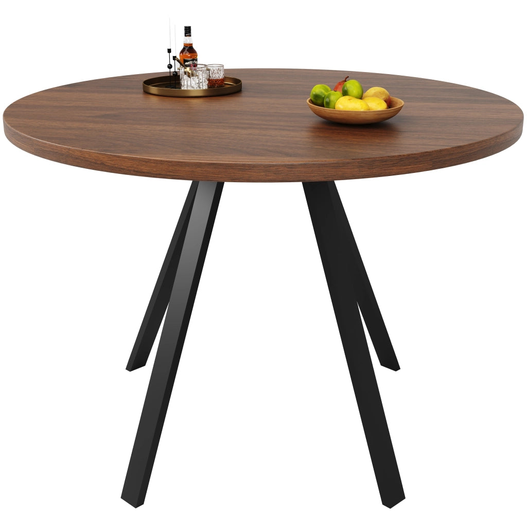 Tavolo da pranzo rotondo (80¡Á80¡Á75 cm), tavolo da cucina, tavolino rotondo per 4 persone, adatto per sala da pranzo, soggiorno, gambe in metallo, pian