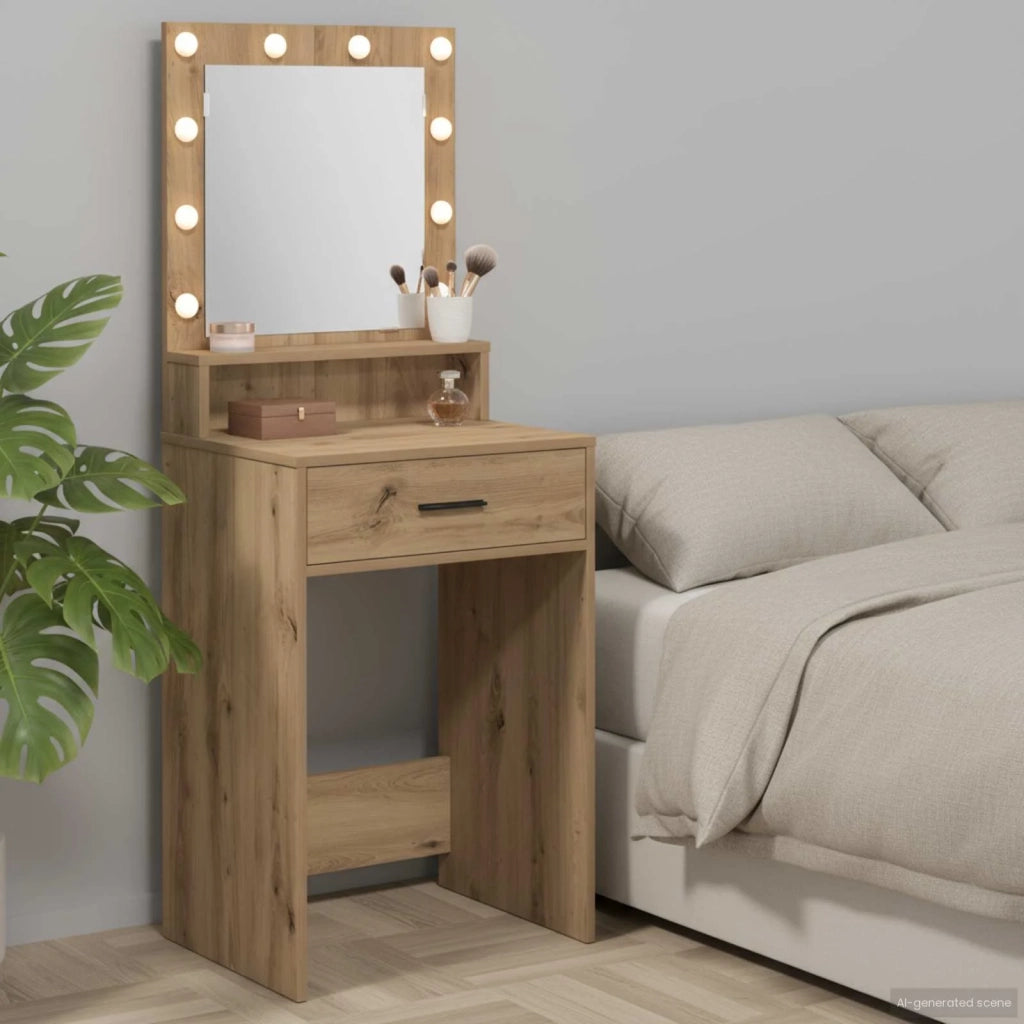 Toeletta | Tavolo da Trucco Rovere artigianale 50 x 41 x 135 cm