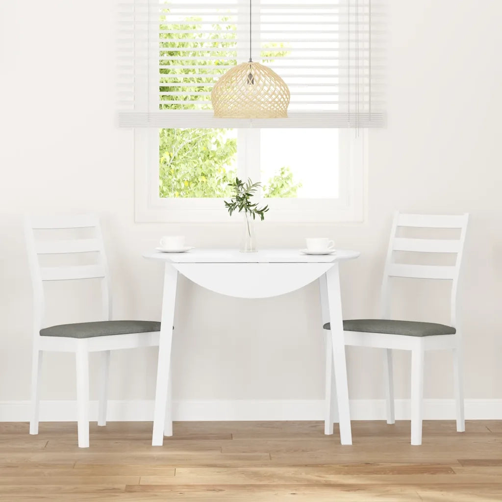 Sedie da Pranzo con Cuscini 2 pz | Sedie da cucina Bianco Legno Massello di Hevea