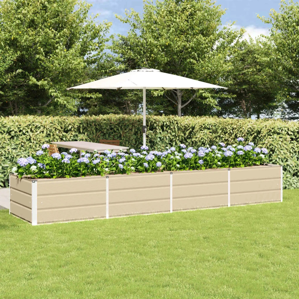 Fioriera | Cassetta per fiori | Vaso Avorio 320 x 80 x 45 cm Acciaio
