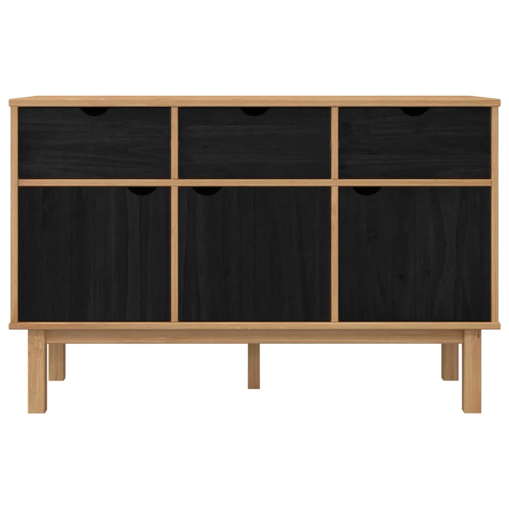 Credenza | Madia | Buffet da pranzo | Armadio da pranzo OTTA Marrone e Nero 114 x 43 x 73,5 cm