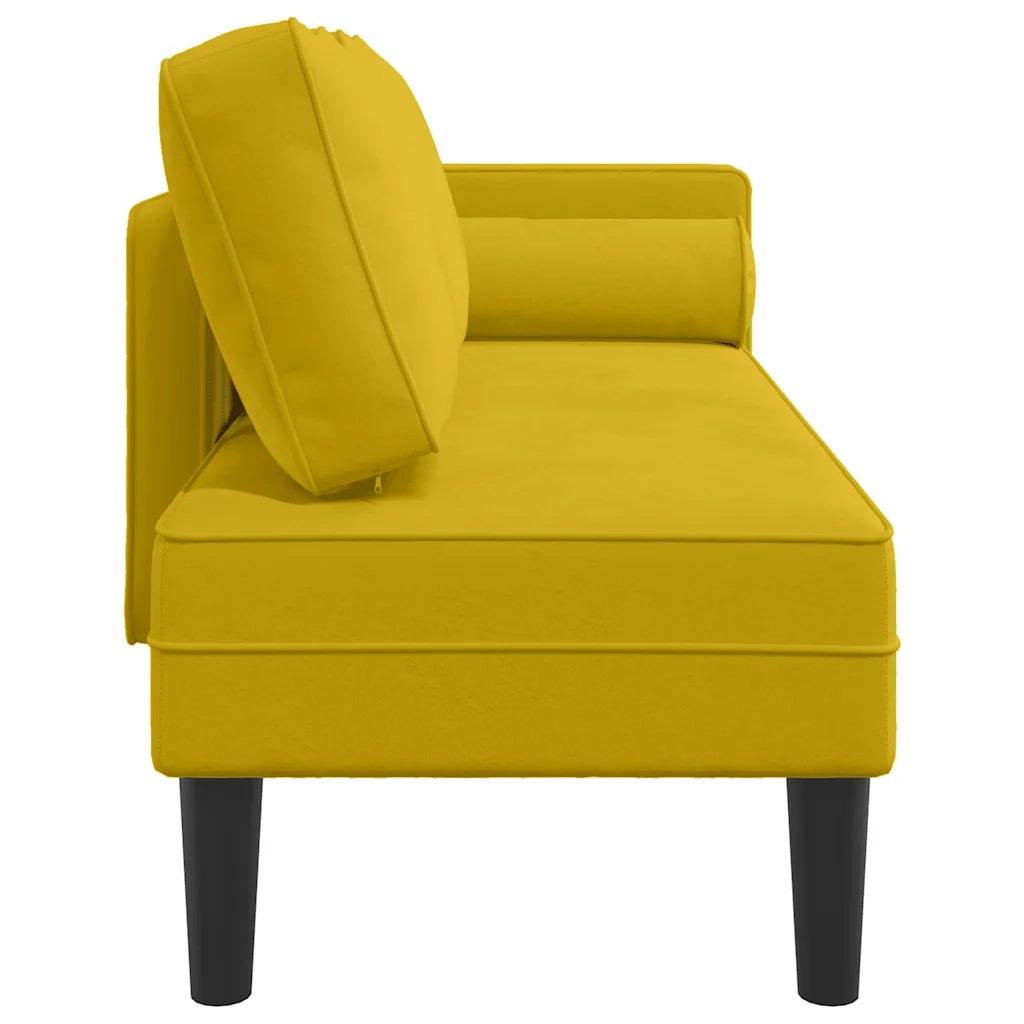Chaise Longue con Cuscini Giallo in Velluto 4007577