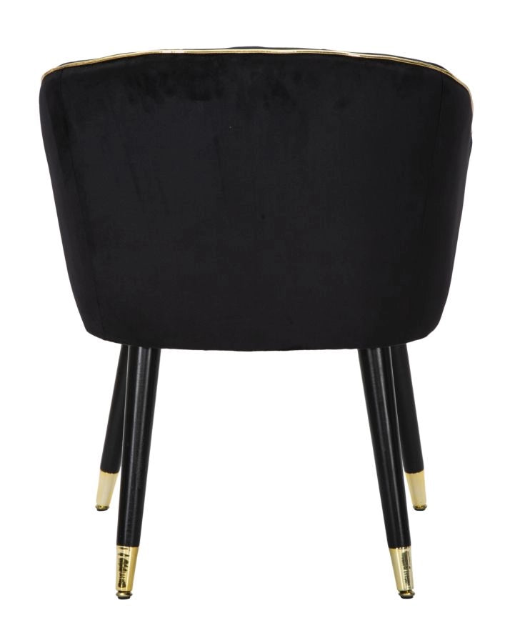 Poltrona elegante, tessuto nero, gambe legno nero 62x58x78cm Paris Gold