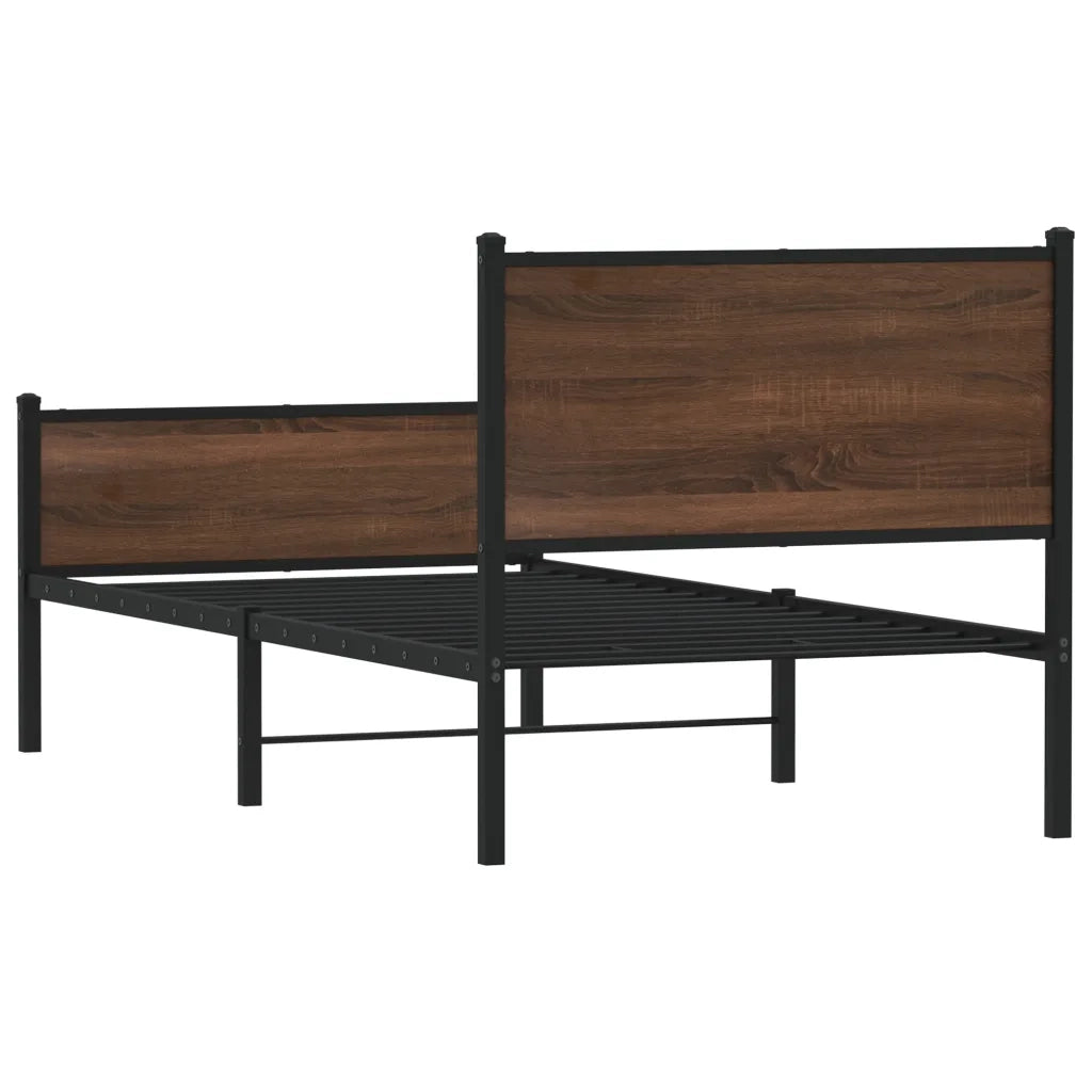 Giroletto senza Materasso-Struttura Letto in Metallo Rovere Marrone 80x200 cm 631791