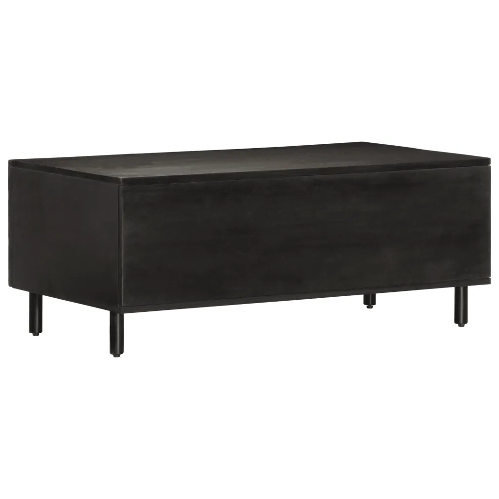 Tavolino da Salotto-Tavolino da soggiorno-Tavolo Nero 100x54x40cm in Legno Massello di Mango 291996