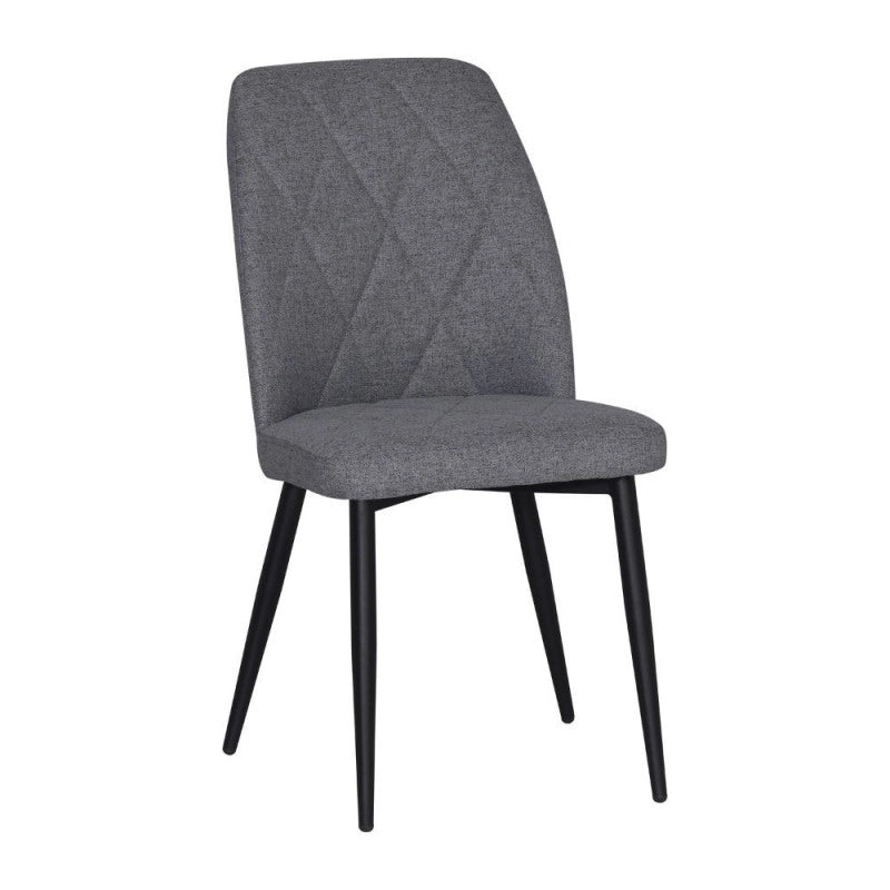 Sedia Vika in tessuto Nordic 15 grigio con piedini neri set 4 pezzi