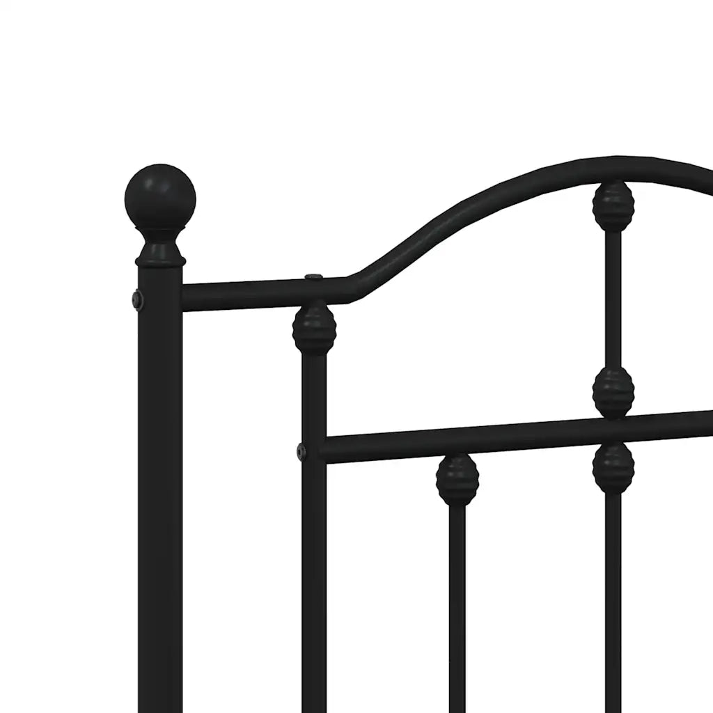 Letto matrimoniale | Letto per adulti | Giroletto con Testiera in Metallo Nero 120x200 cm